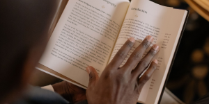 Man reading book