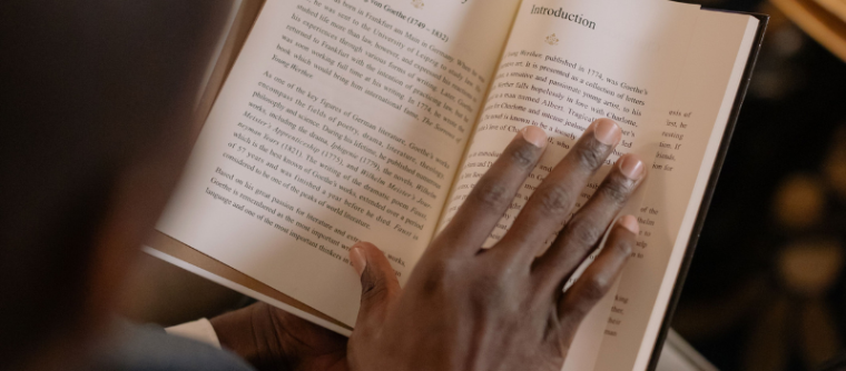 Man reading book